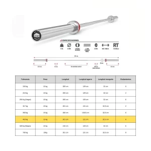 Barra olimpica 15 Kg 6R [453kg]