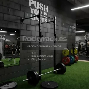 LOTE: Rack de Pared + Discos Olímpicos