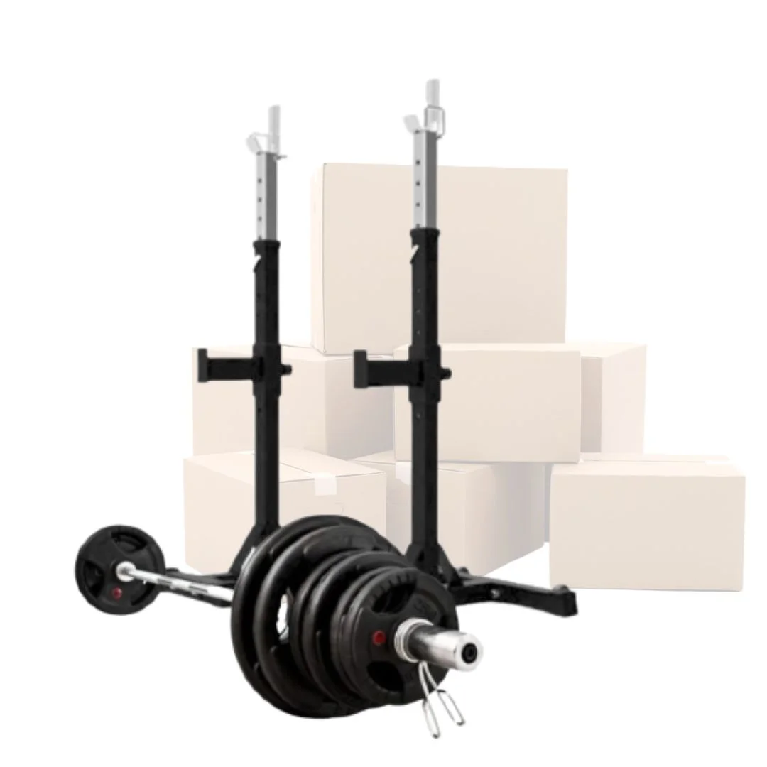 LOTE: Rack + Barra 15Kg + 50Kg Discos + Cierres