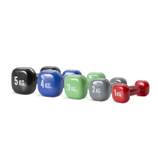 comprar-lote-mancuernas-vinilo-cuadradas-colores-gimnasio-estudio-clases-colectivas