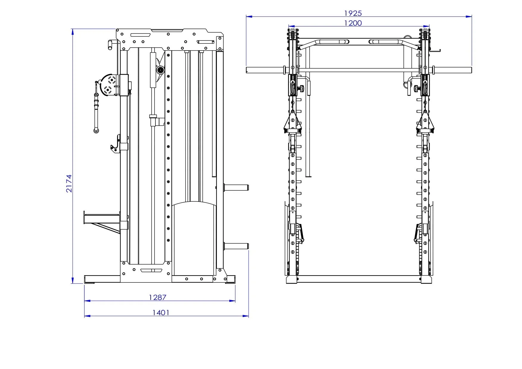 Rack TSFT3 con Poleas Regulables + Smith • Carga de Placas 144kg - Imagen 4