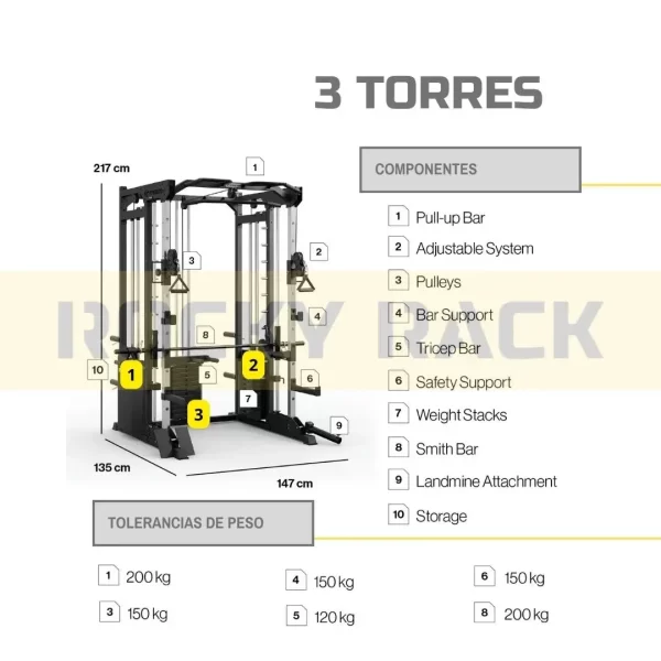 Rack Musculacion con POLEAS [COMPLETO]★ 100% ROCKYRACK