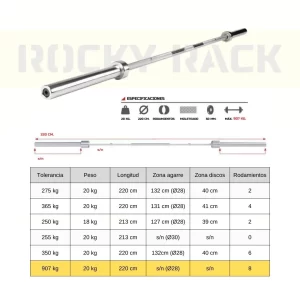 Barra 20Kg 8R [907kg]