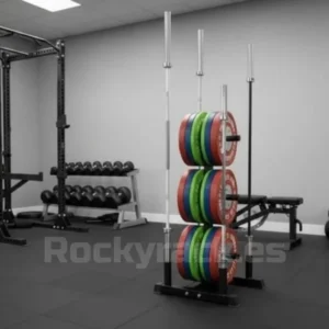 Soporte Barras y Discos BUMPER [Árbol de 3 Alturas + 4 Barras]