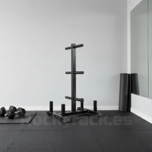 Soporte Barras y Discos BUMPER [Árbol de 3 Alturas + 4 Barras]