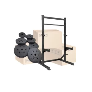 LOTE: Rack con Base + Spotter + Discos