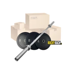 LOTE: Discos Bumper con Barra olímpica