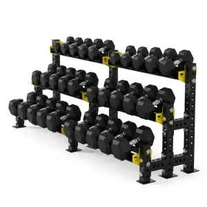 Soportes Modulares DOBLES en Tubo Perforado de Rack [Mancuernas y Kettlebell]