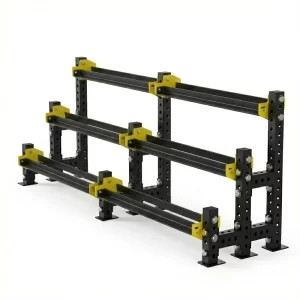 Soportes Modulares DOBLES en Tubo Perforado de Rack [Mancuernas y Kettlebell]