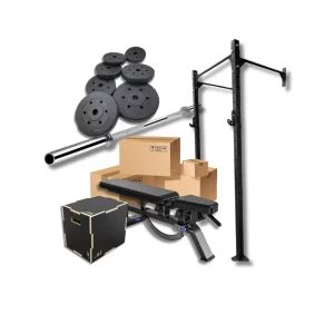 LOTE: Rack + Banco + Cajón + Barra y Discos 100kg