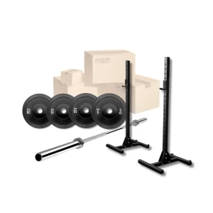 KIT GRUPAL CROSS [Rack con RUEDAS + 100kg Bumper + Barra]