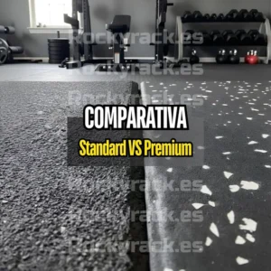 Losetas Caucho PREMIUM 15mm - 6m2 Color Negro con Motas Blancas